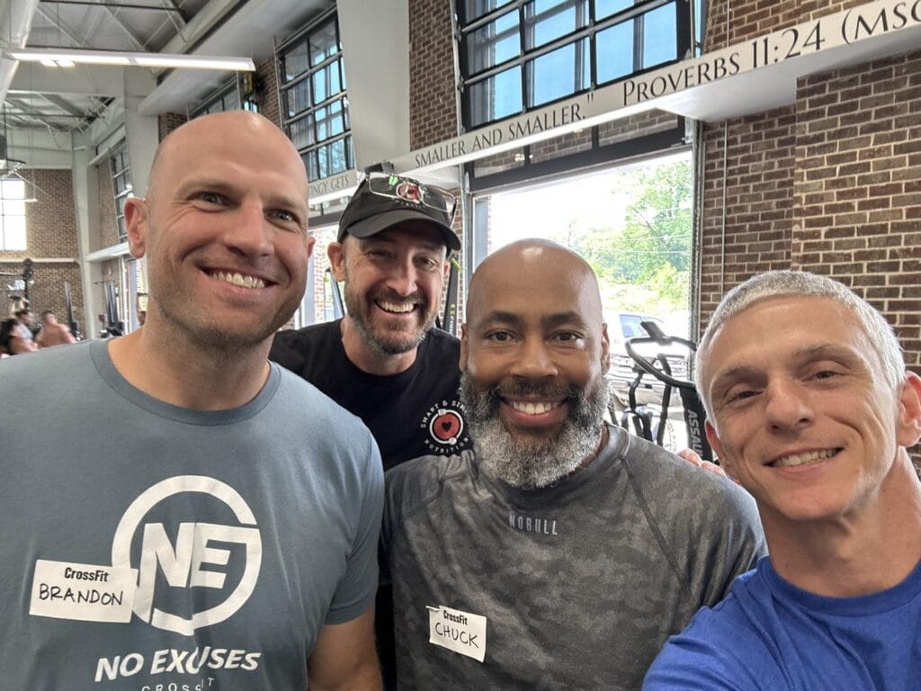 No Excuses CrossFit's Brandon Brigman attended the CrossFit Affiliate Summit with CrossFit PTC's Ric Thompson, CrossFit flowmaster Chuck Carswell, and The Garage's Andy McCann.